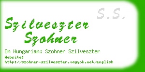 szilveszter szohner business card